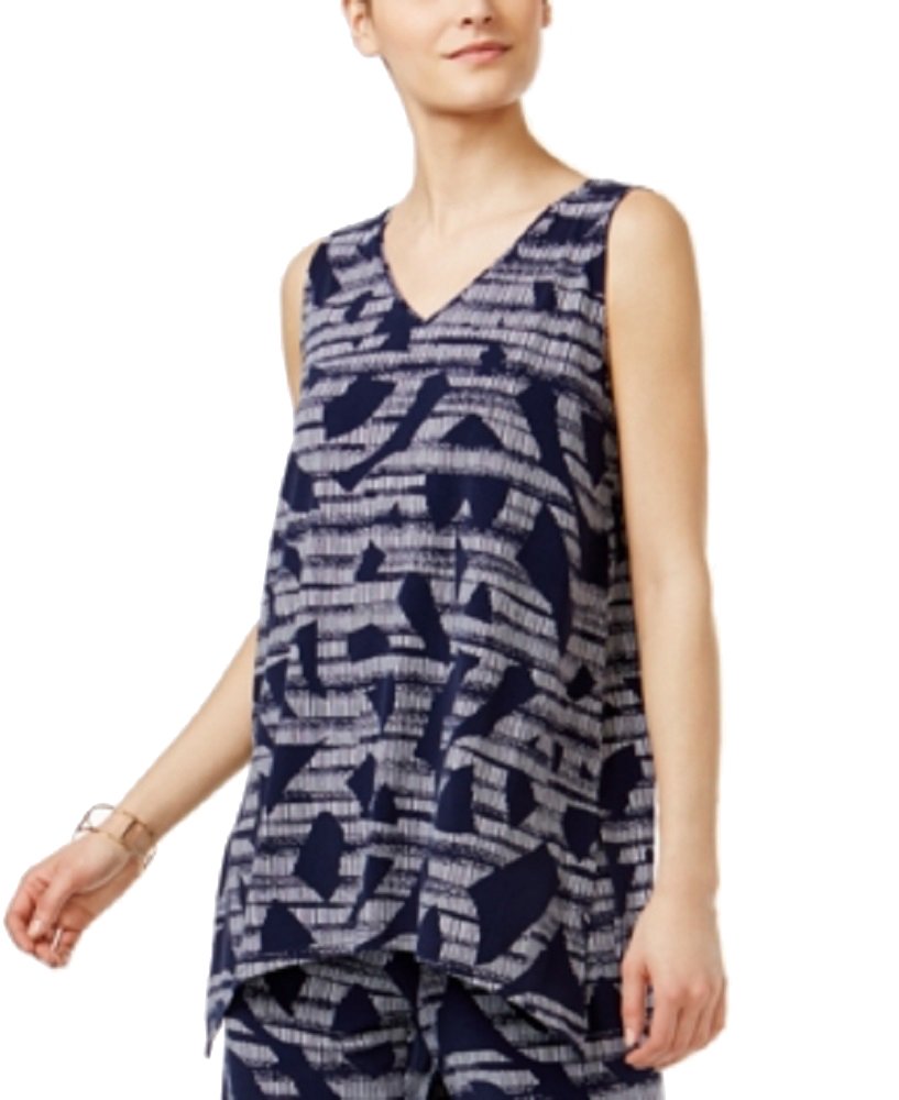 Alfani Printed V Neck Tunic Top