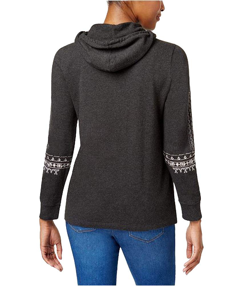 Style & Co Cotton Embroidered Hoodie Sweatshirt