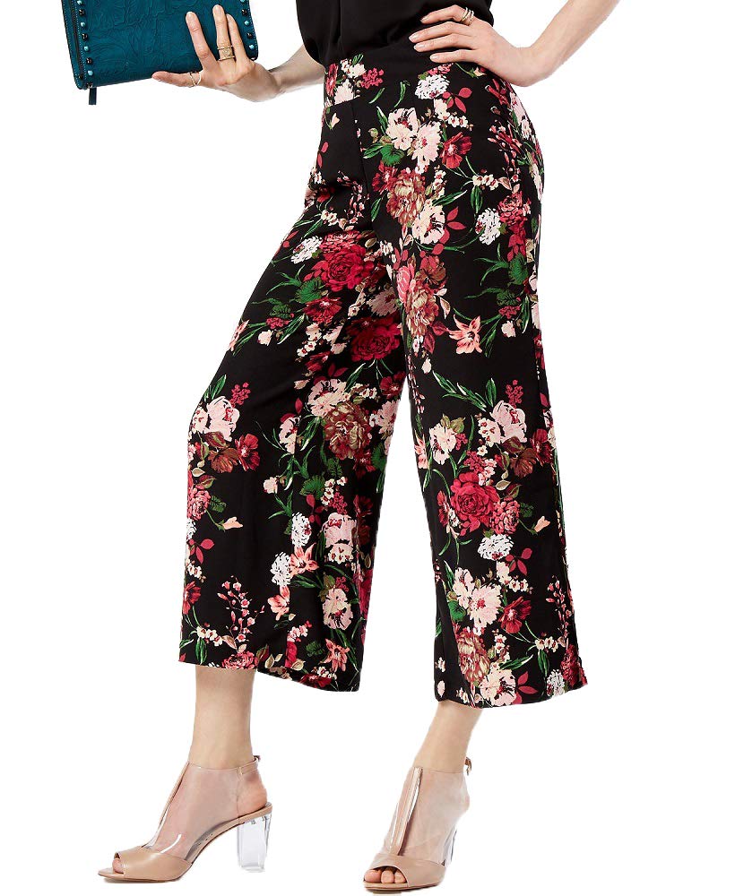 Printed Cropped Wide Leg Pants
