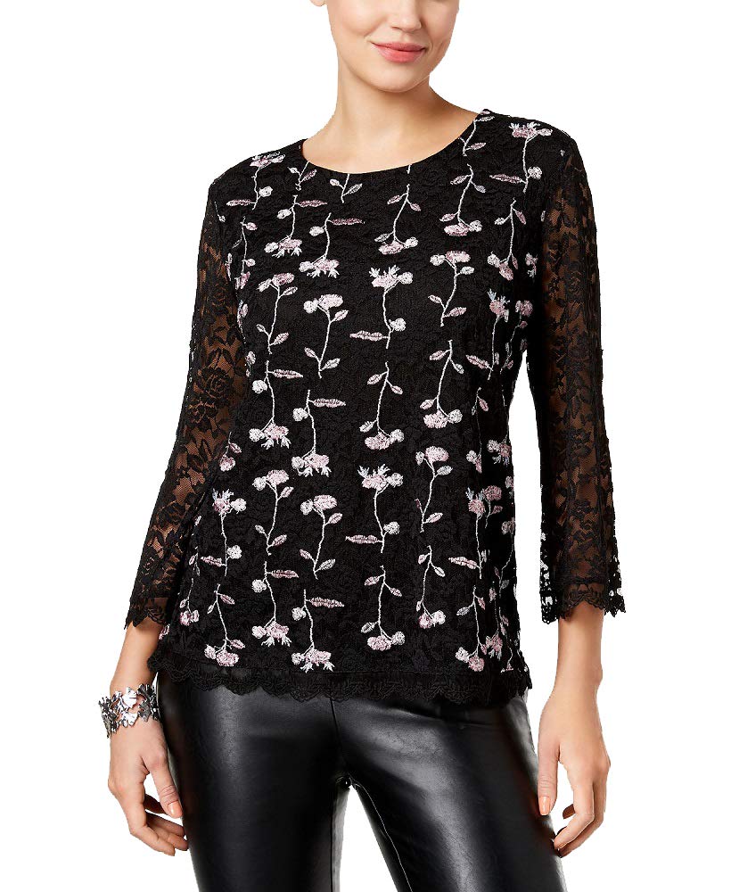 Style & Co Embroidered Lace Top