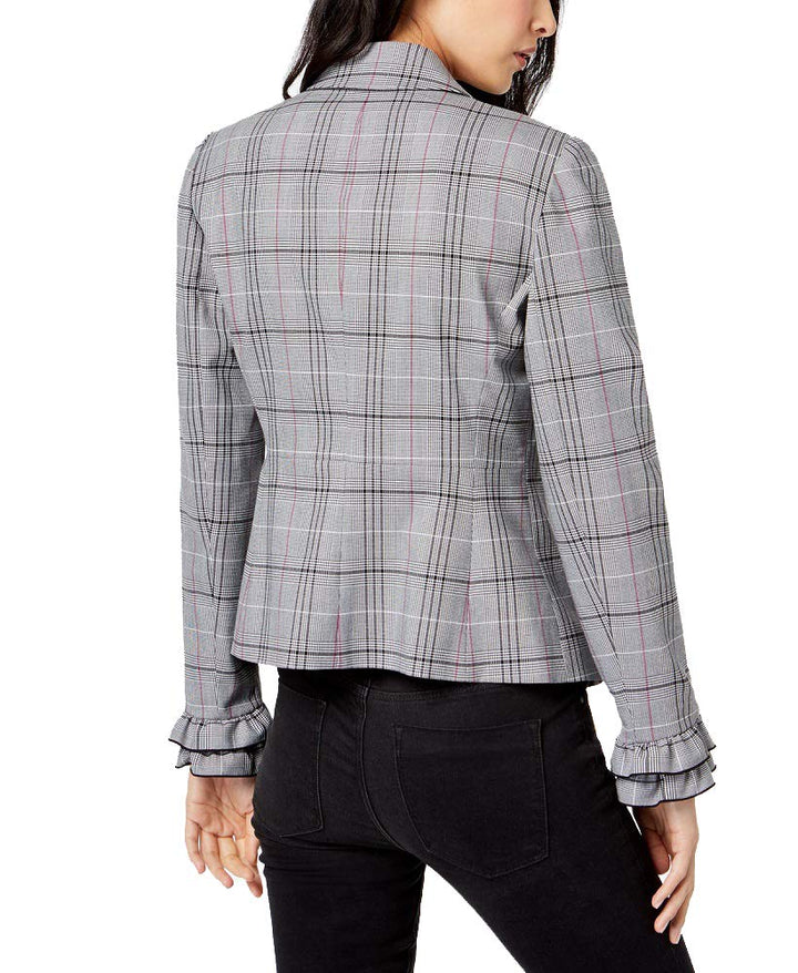 Maison Jules Menswear Plaid Fitted One Button Jacket