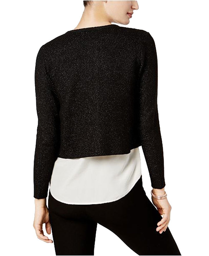 Charter Club Petite Metallic Knit Cropped Jacket