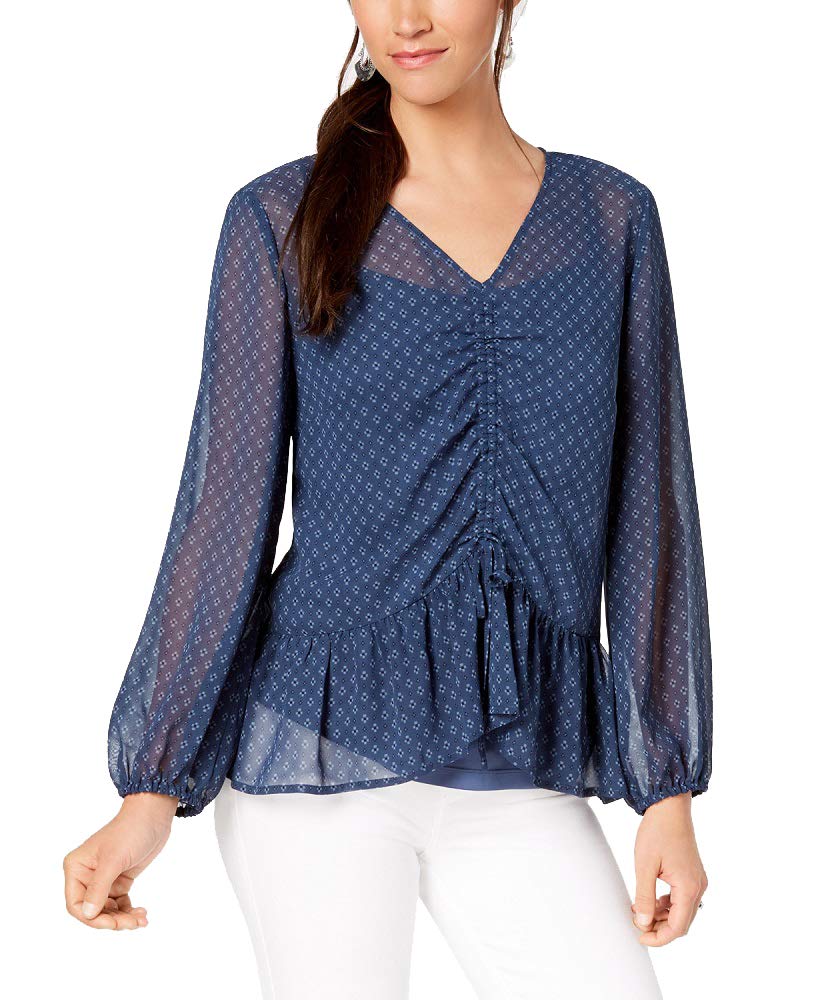 Style & Co Geo Print Cinched Top