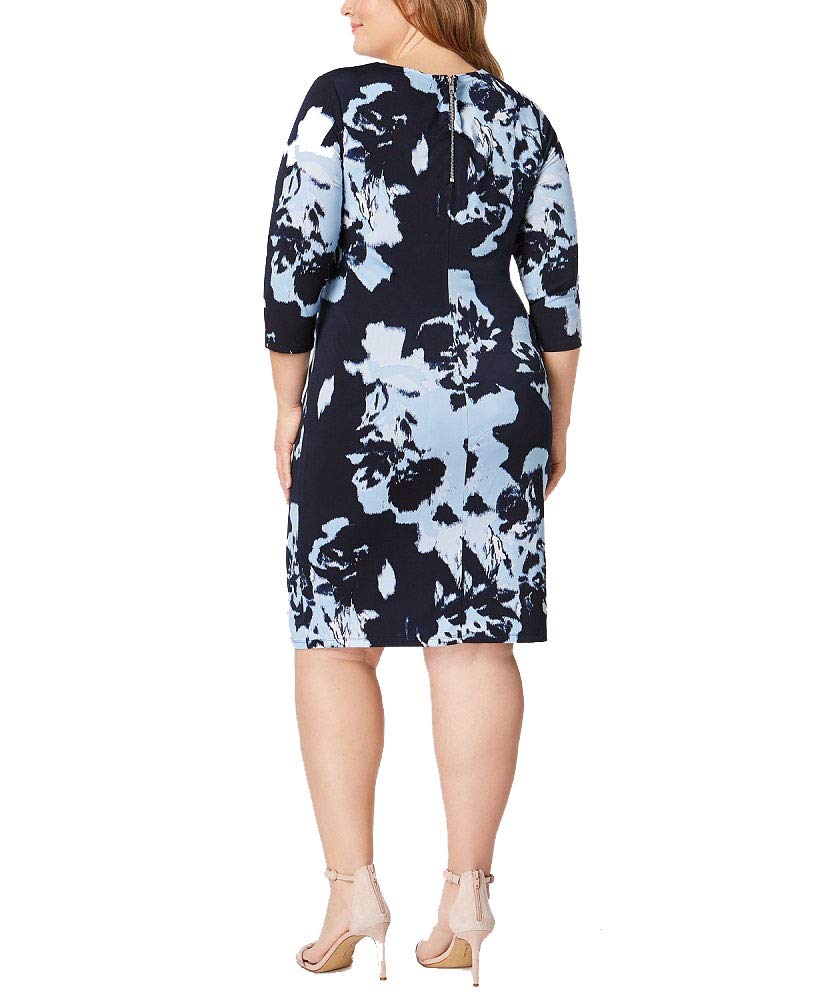 Plus Size Printed Twist Front Dress