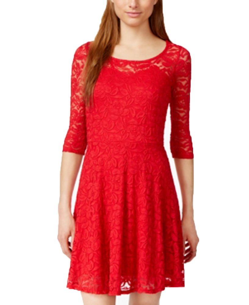Lace Illusion Skater Dress