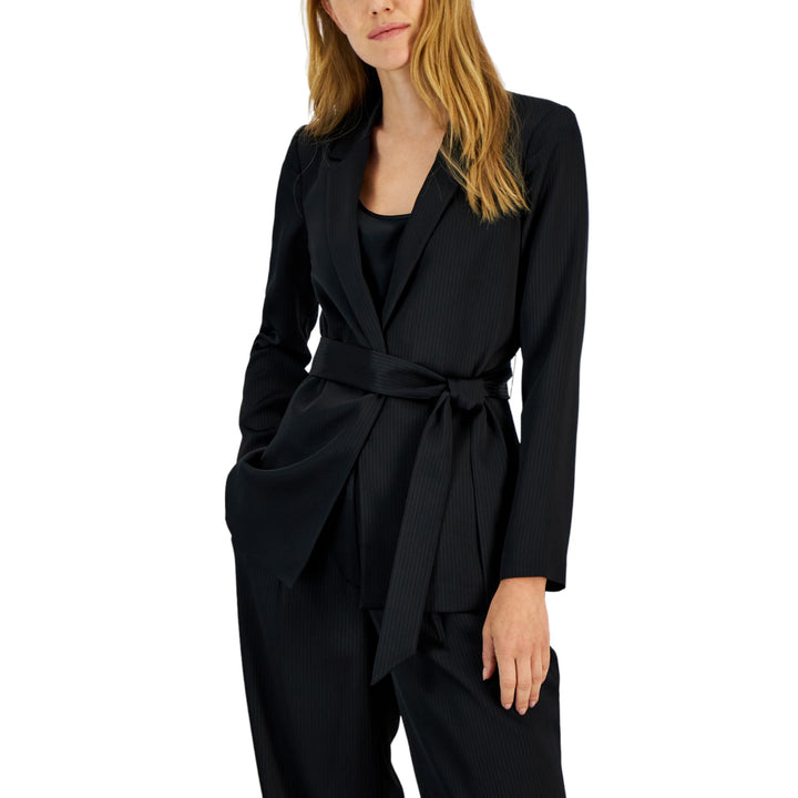 Alfani Womens Tie Waist Satin Blazer