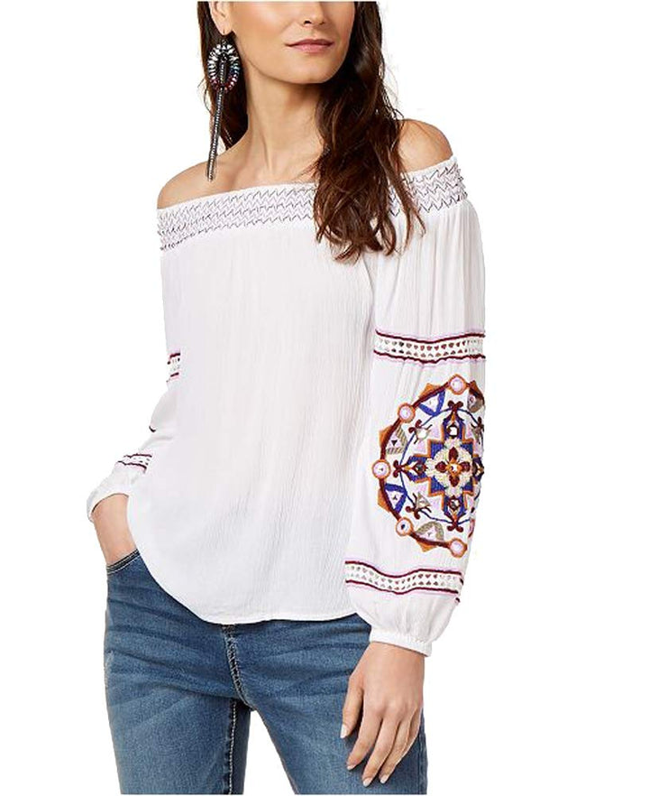 Off The Shoulder Embroidered Top