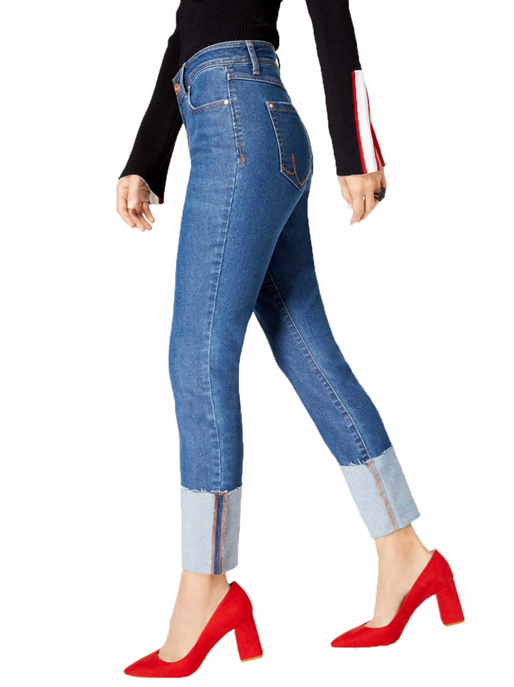Ripped Cuffed Skinny Jeans