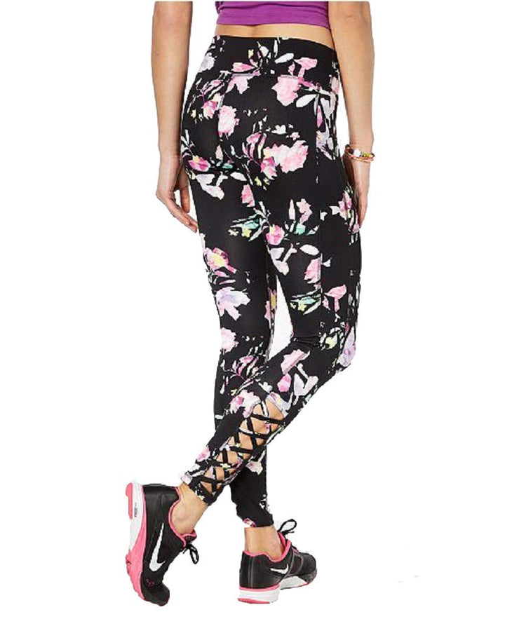 Active Juniors' Spring Bloom Caged Leggings