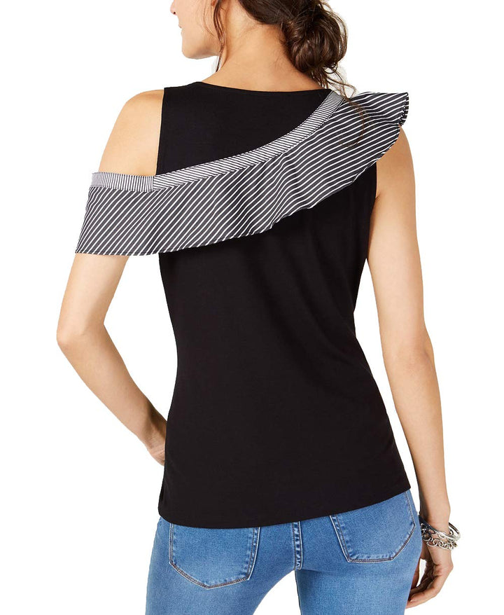 Asymmetrical Ruffle Detail Top