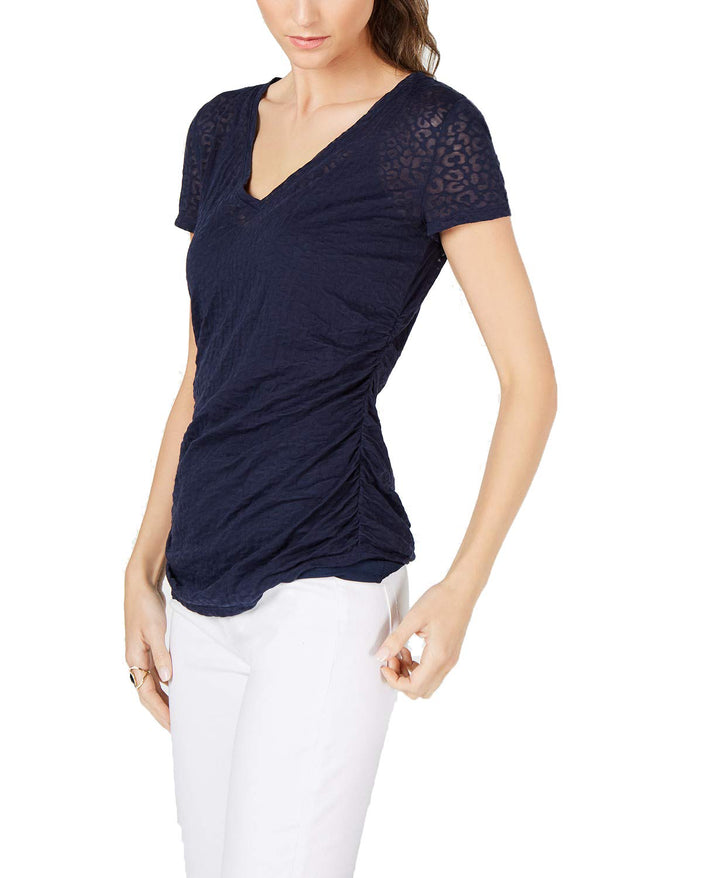 INC Leopard-Print Burnout Top