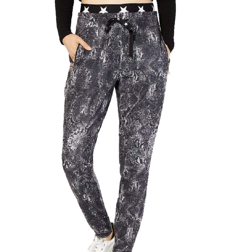 Juniors' Banded Graphic Jogger Pants
