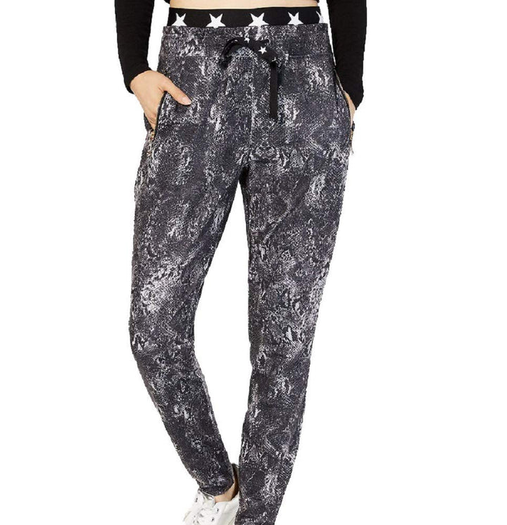 Juniors' Banded Graphic Jogger Pants