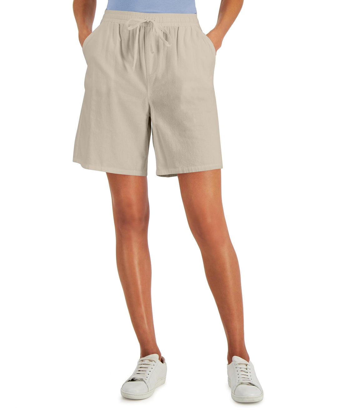 Karen Scott Gemma Cotton Drawstring Bermuda Shorts
