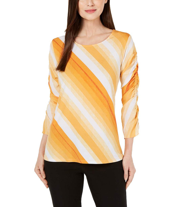 Ruched-Sleeve Top