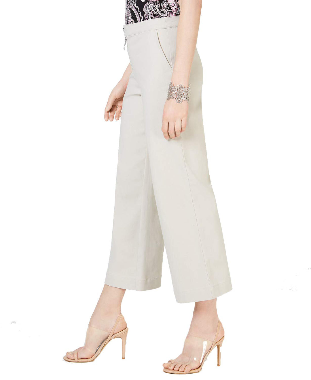Zip Front Wide Leg Pants