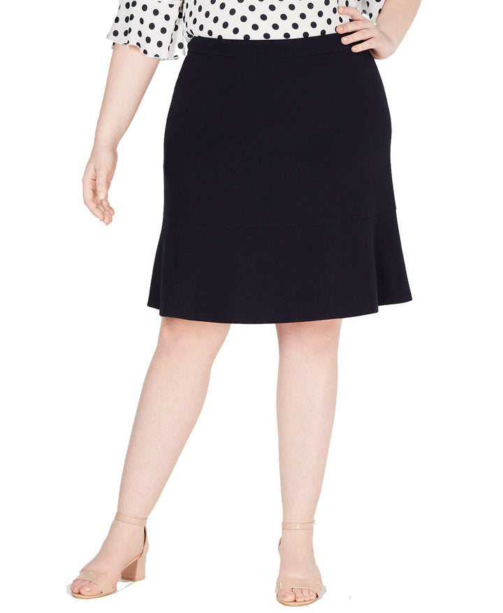 Bar III Plus Size Bi Stretch Ruffled Skirt