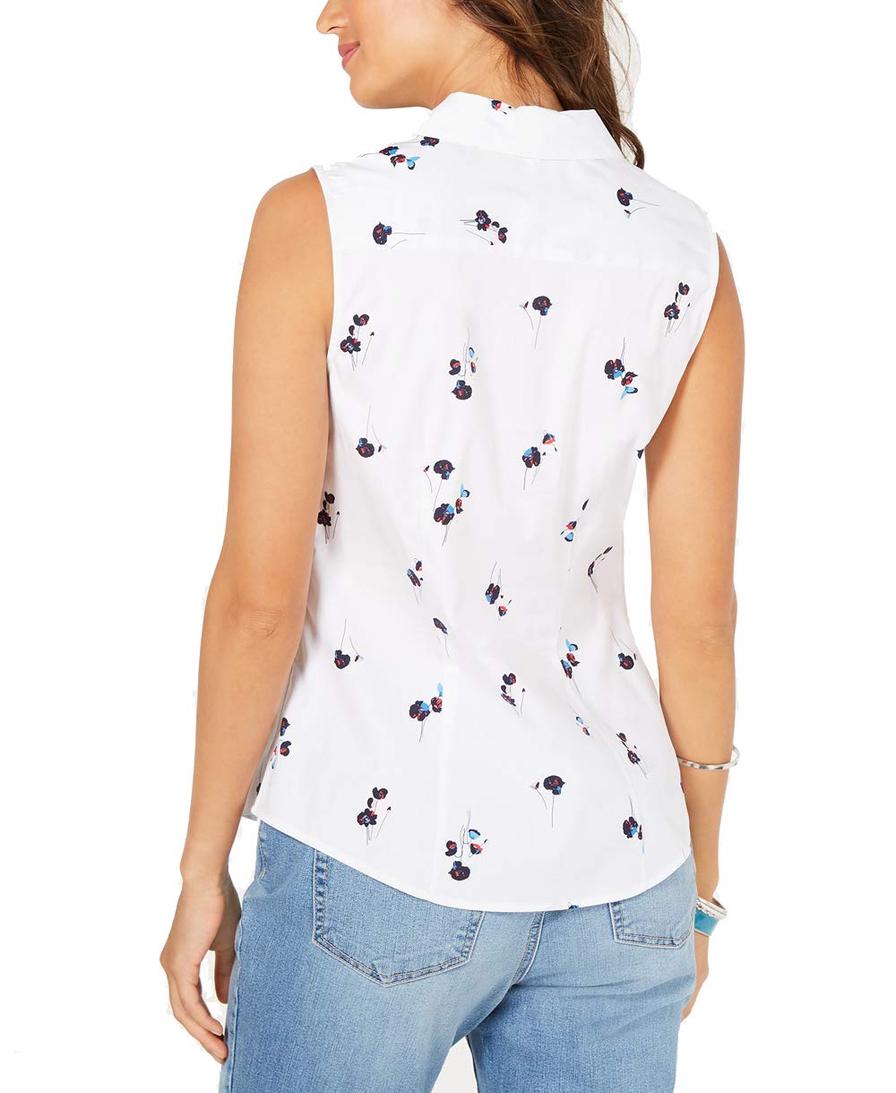 Sleeveless Floral-Print Blouse