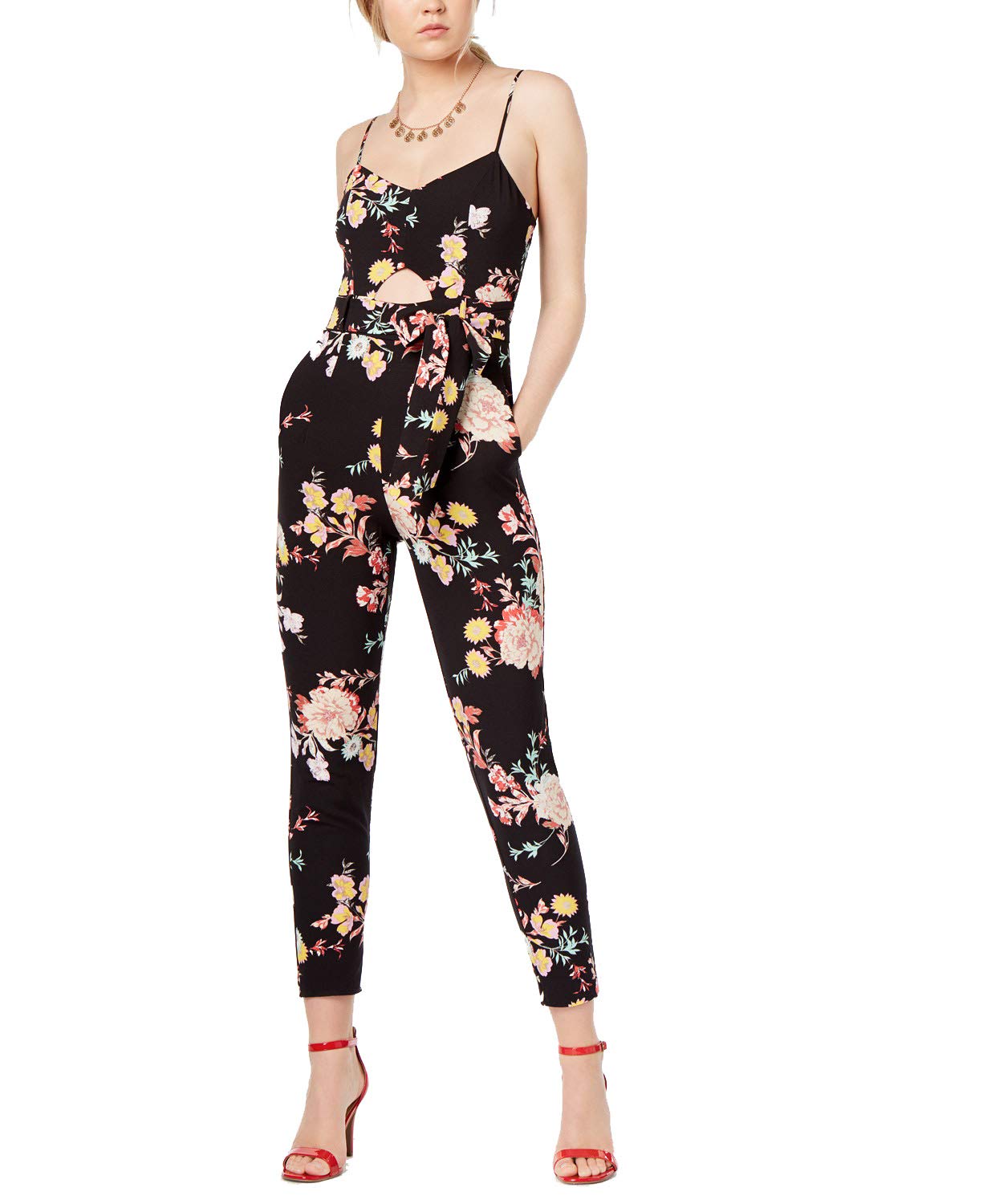 Material Girl Juniors Printed Cutout Jumpsuit