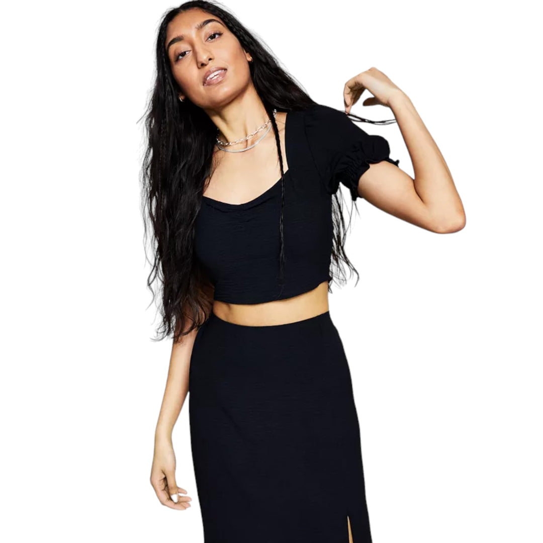Now This Womens Tie Back Crop Top