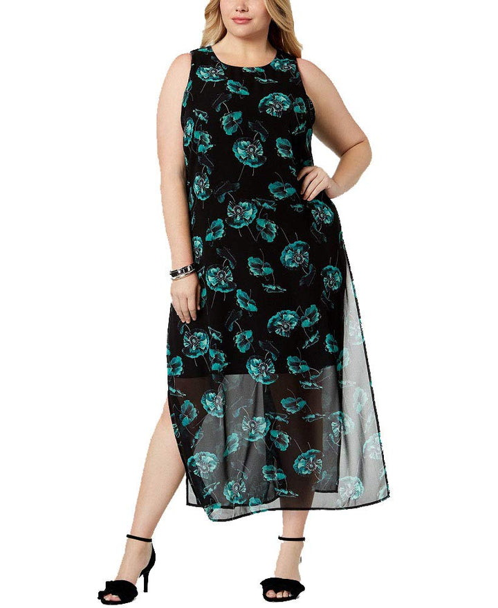 Alfani Plus Size Chiffon Overlay Maxi Dress