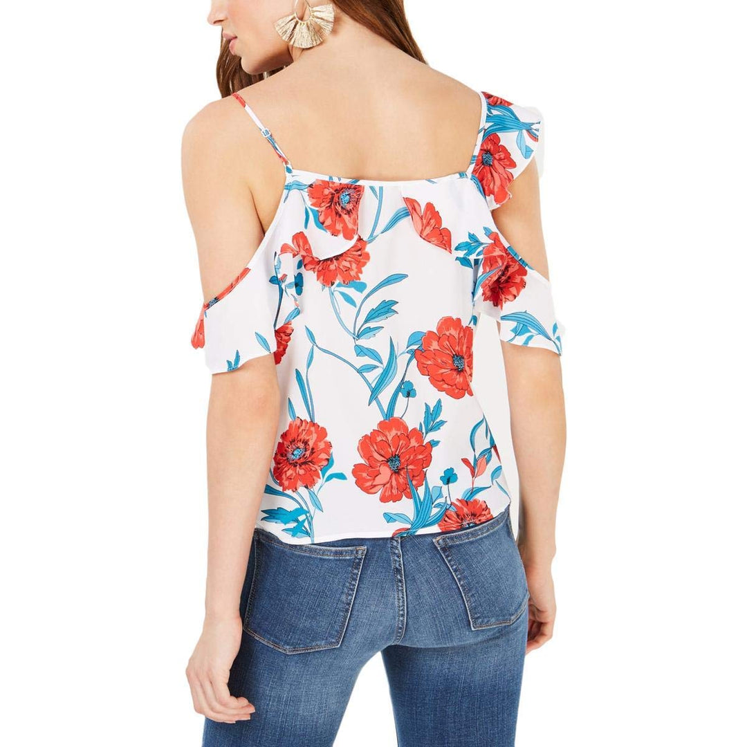 Bar III Asymmetrical Cold Shoulder Top