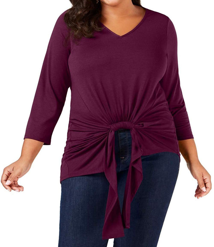 Plus Size Gathered-Front Top