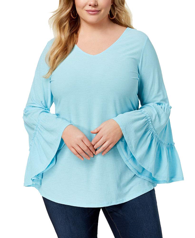 NY Collection Plus Size Ruffled Sleeve Top