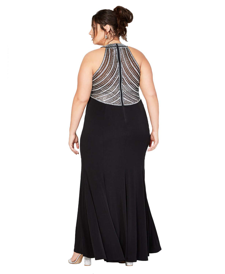 Say Yes To The Prom Trendy Plus Size Embellished Halter Gown