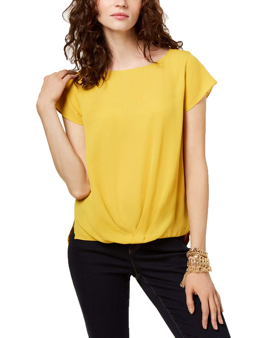 Petite Pleated Hem Top
