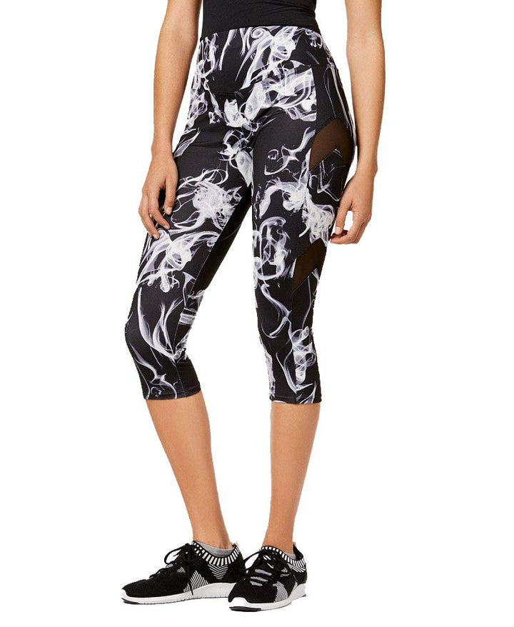 Juniors' Mesh-Inset Cropped Leggings
