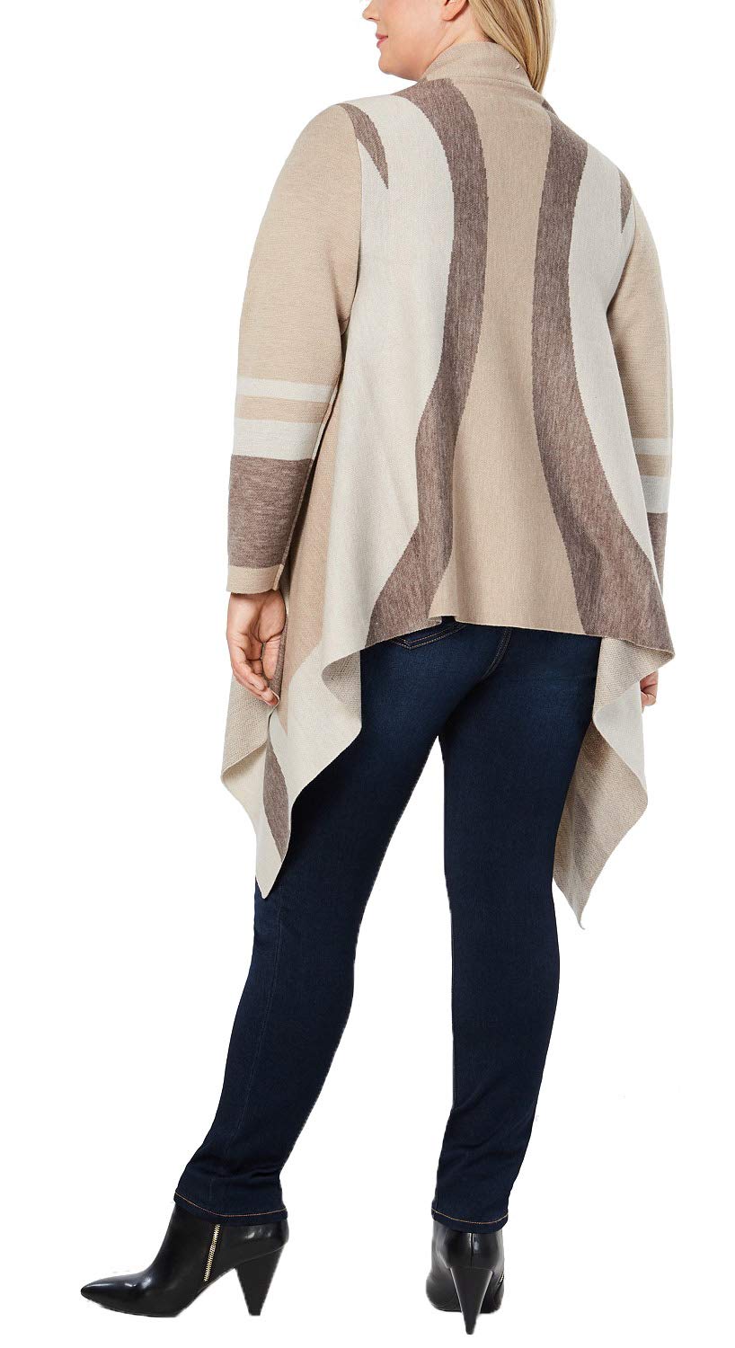 I.N.C. Plus Size Colorblocked Draped Cozy Cardigan