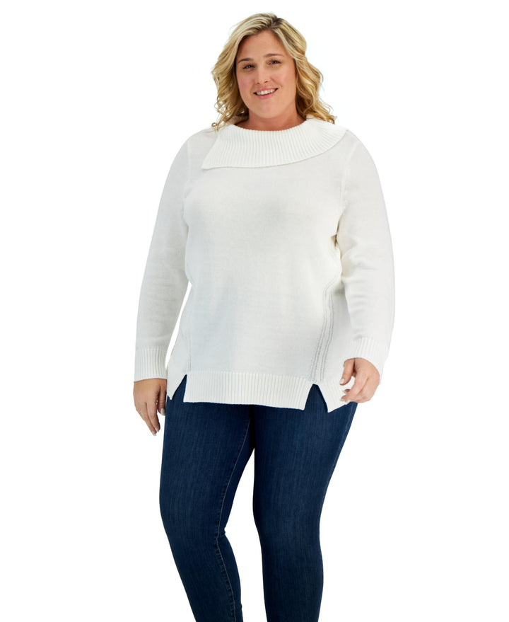 Karen Scott Plus Size Funnel Neck Sweater