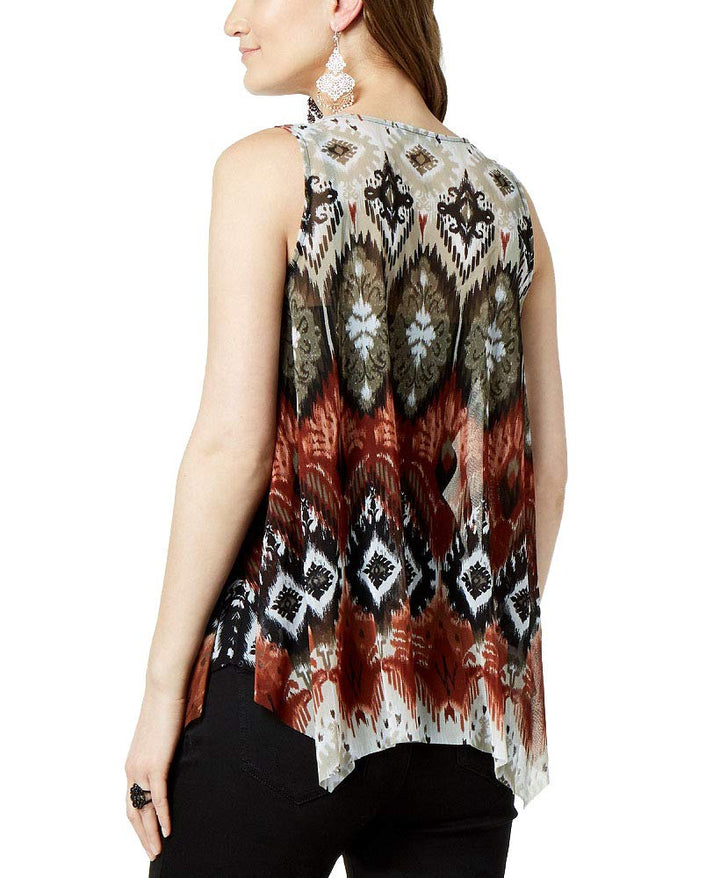 Petite Printed Handkerchief Hem Top