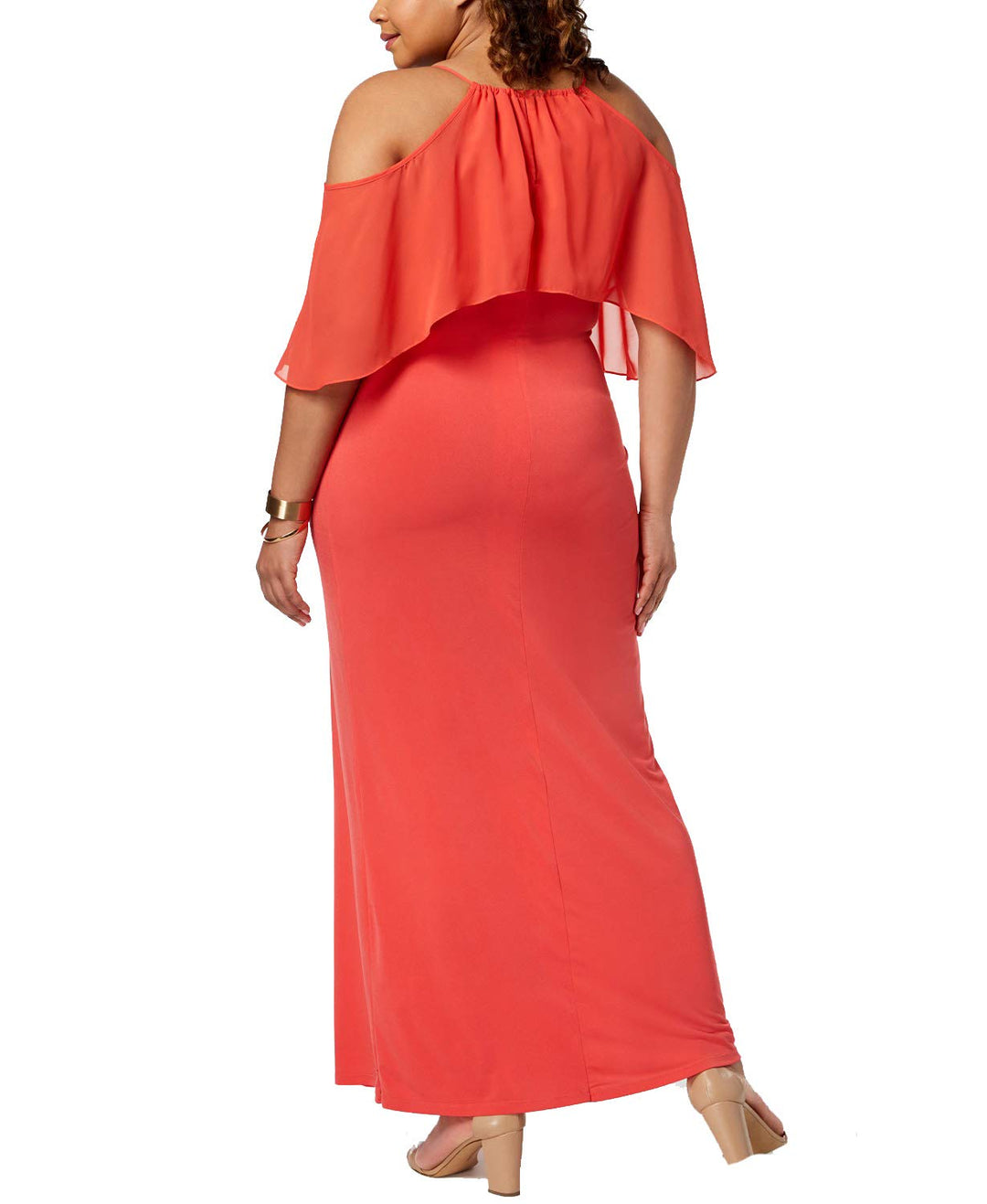 NY Collection Plus Petite Plus Size Cold Shoulder Maxi Dress