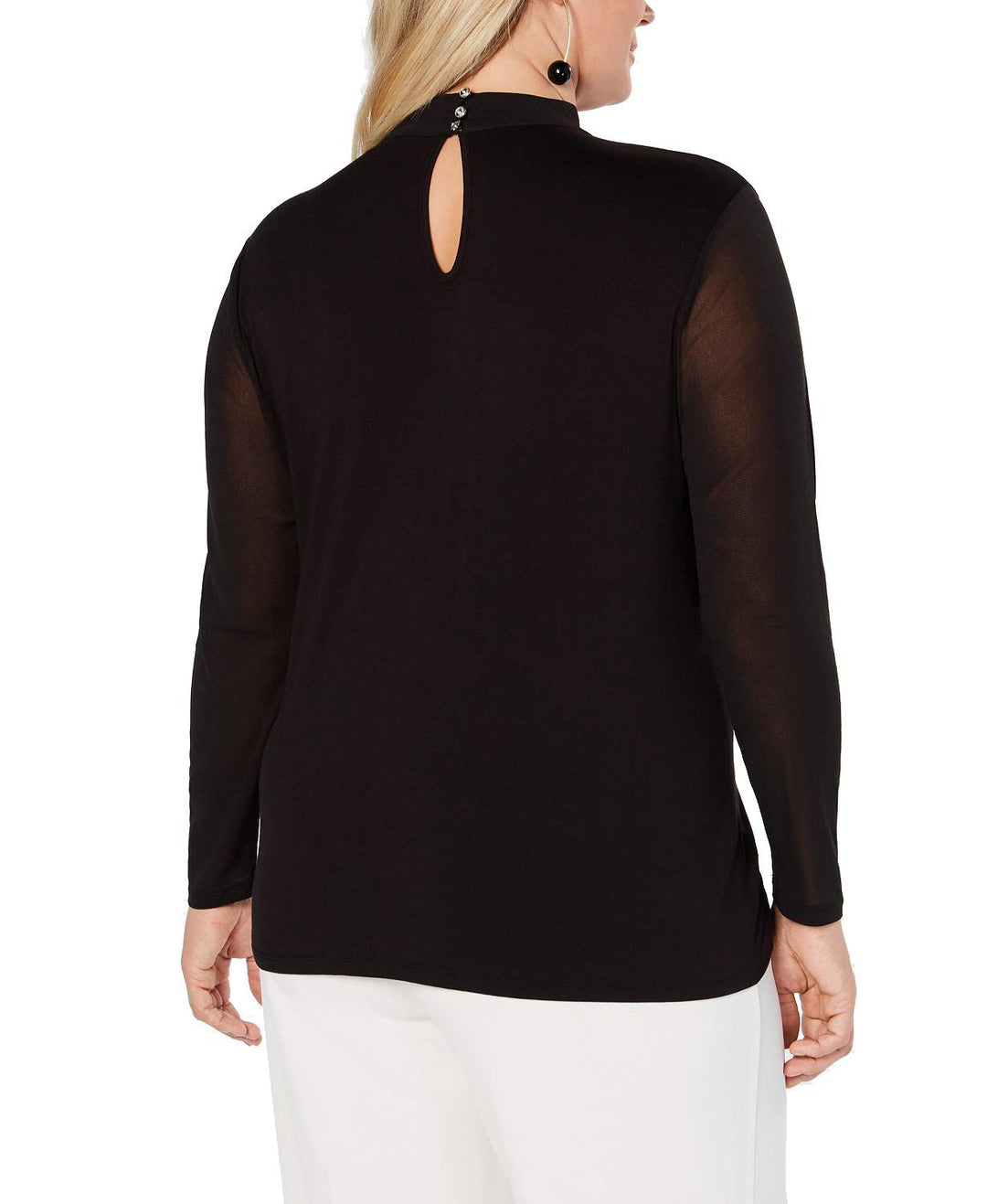 I.N.C. Plus Size Long-Sleeve Illusion Top