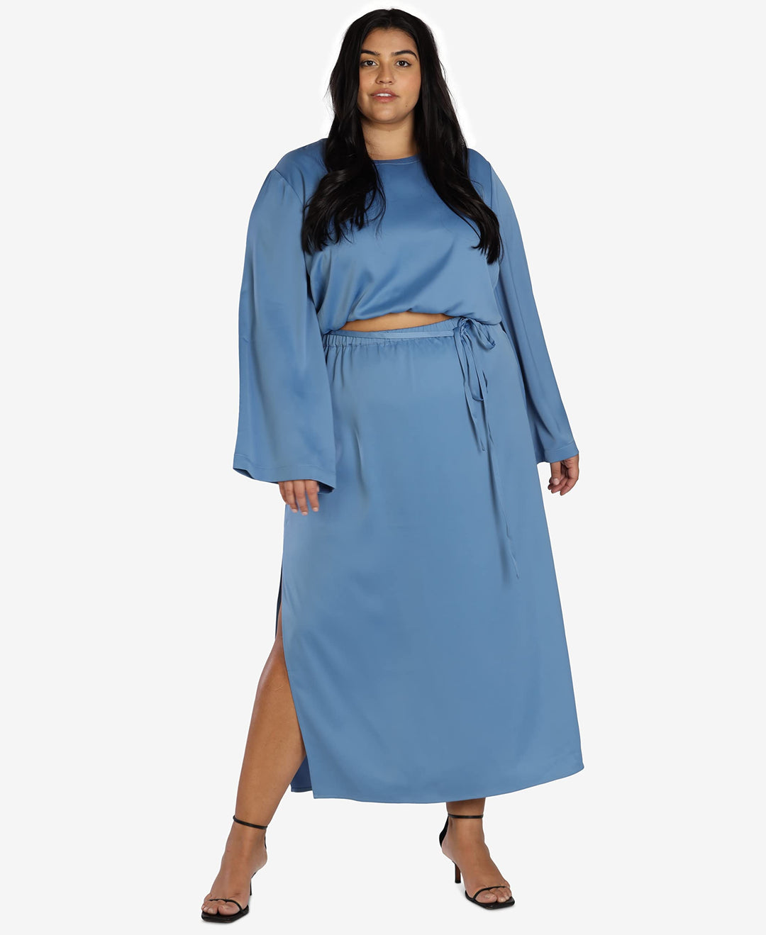 Nicole Williams English Plus Size Satin Skirt