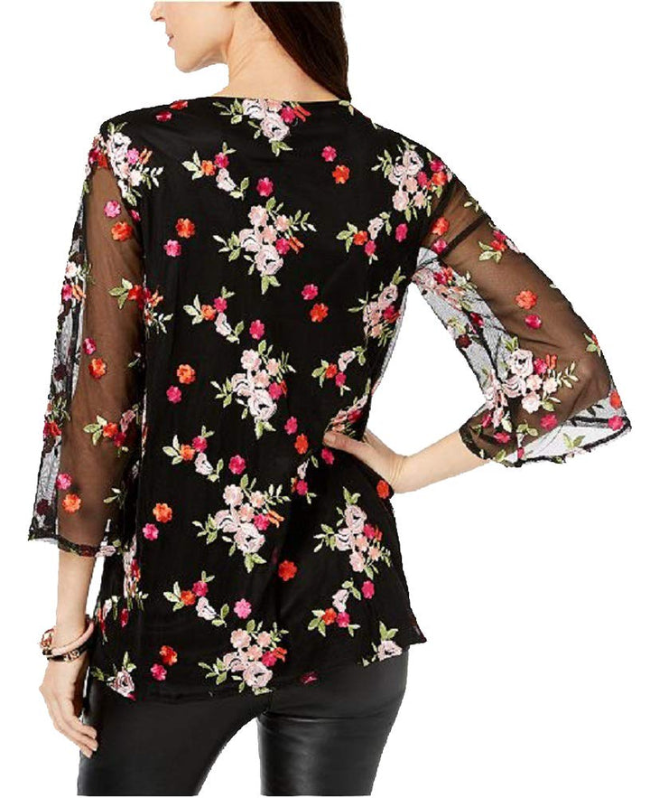 Charter Club Embroidered Mesh Tunic