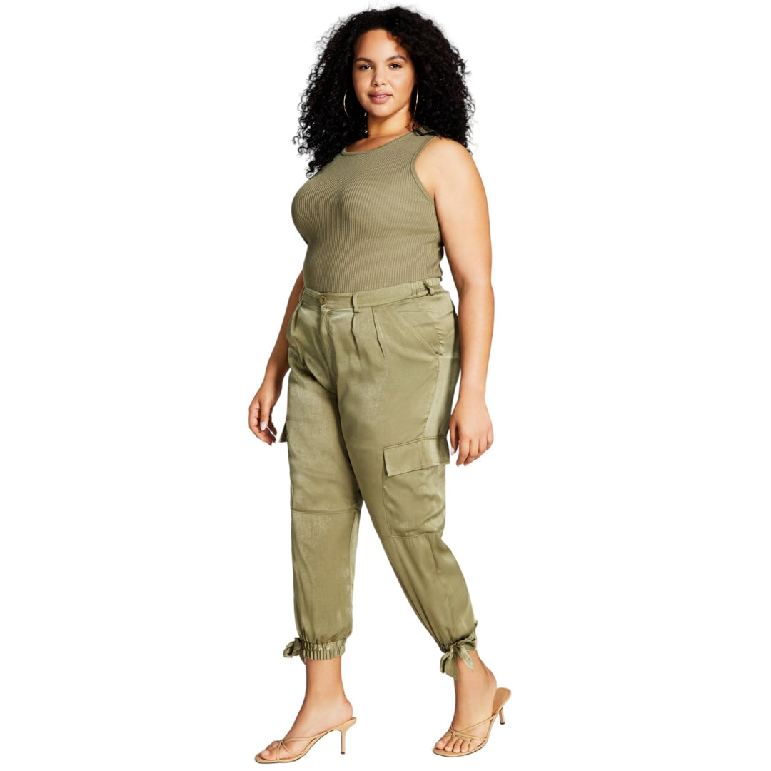 Now This Plus Size Satin Joggers