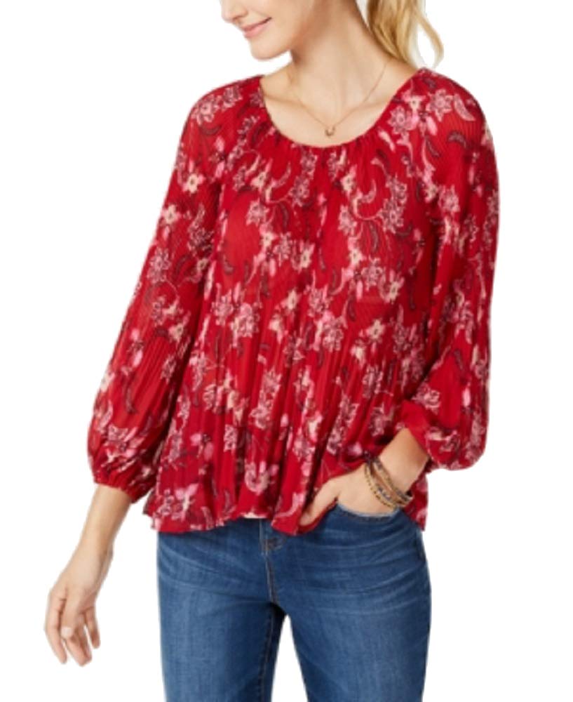 Style & Co Petite Pleated Peasant Top