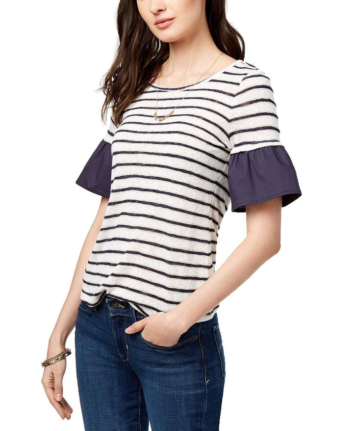 Maison Jules Striped Contrast Top