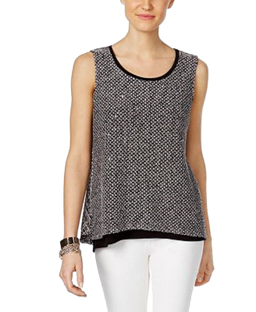 INC International Concepts Petite Layered Look Split Back Top
