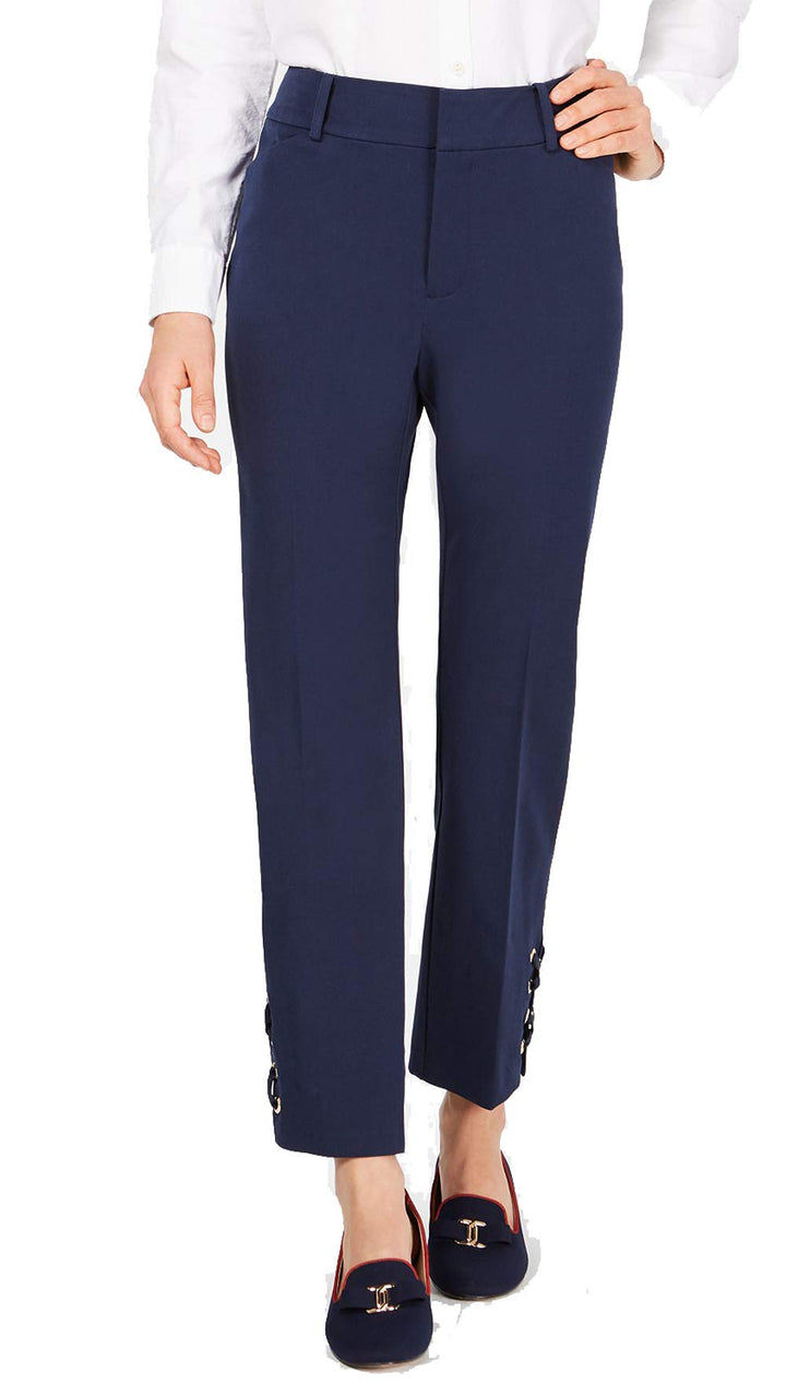 Grommet-Cuff Straight-Leg Pants