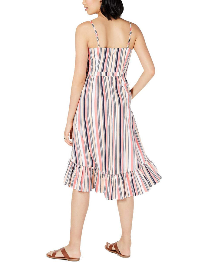 Striped Ruffle-Hem Dress
