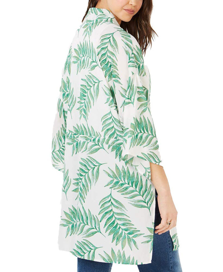 Juniors' Tropical-Print Kimono