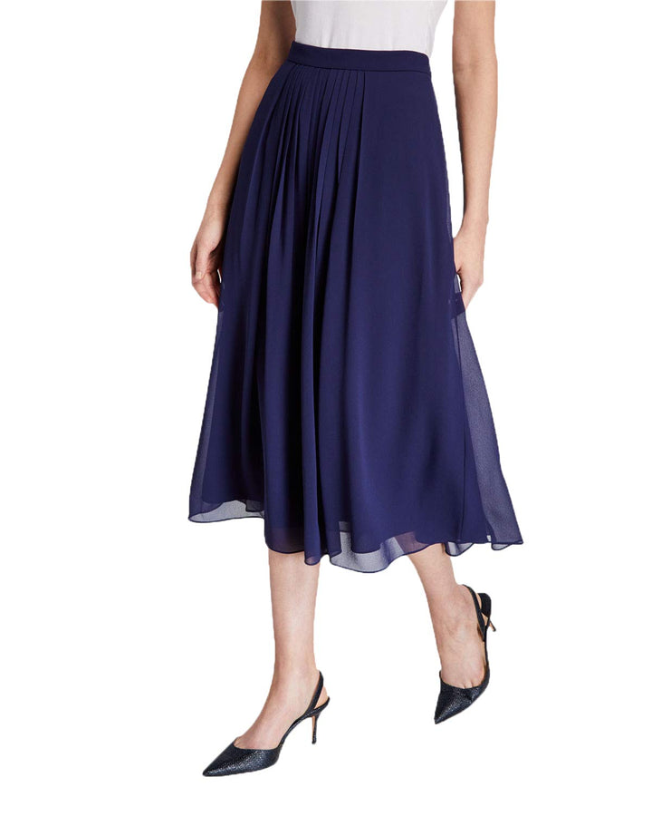 Anne Klein Solid Pleated Skirt Distant Mountain 2