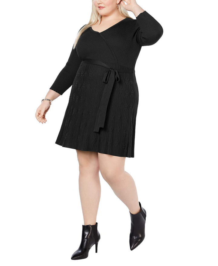 NY Collection Plus Size Fit Flare Sweater Dress