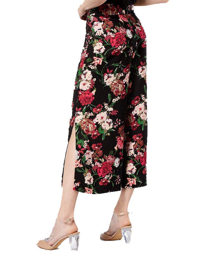 Printed Cropped Wide Leg Pants