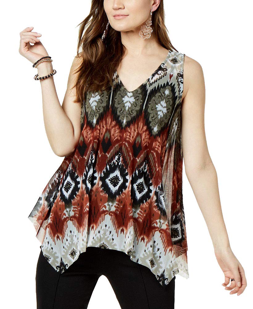 Petite Printed Handkerchief Hem Top