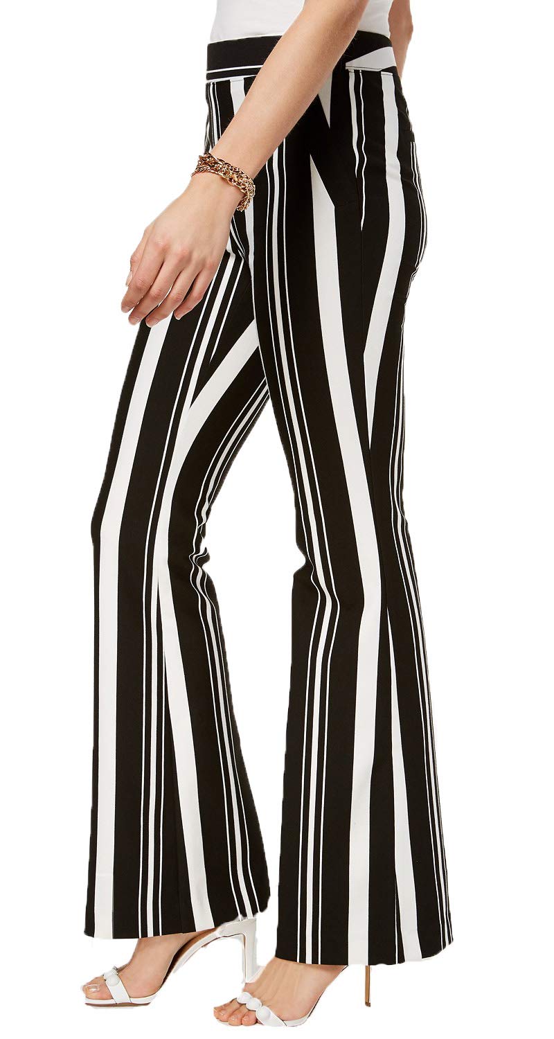 Curvy Striped Ponte Knit Bootcut Pants